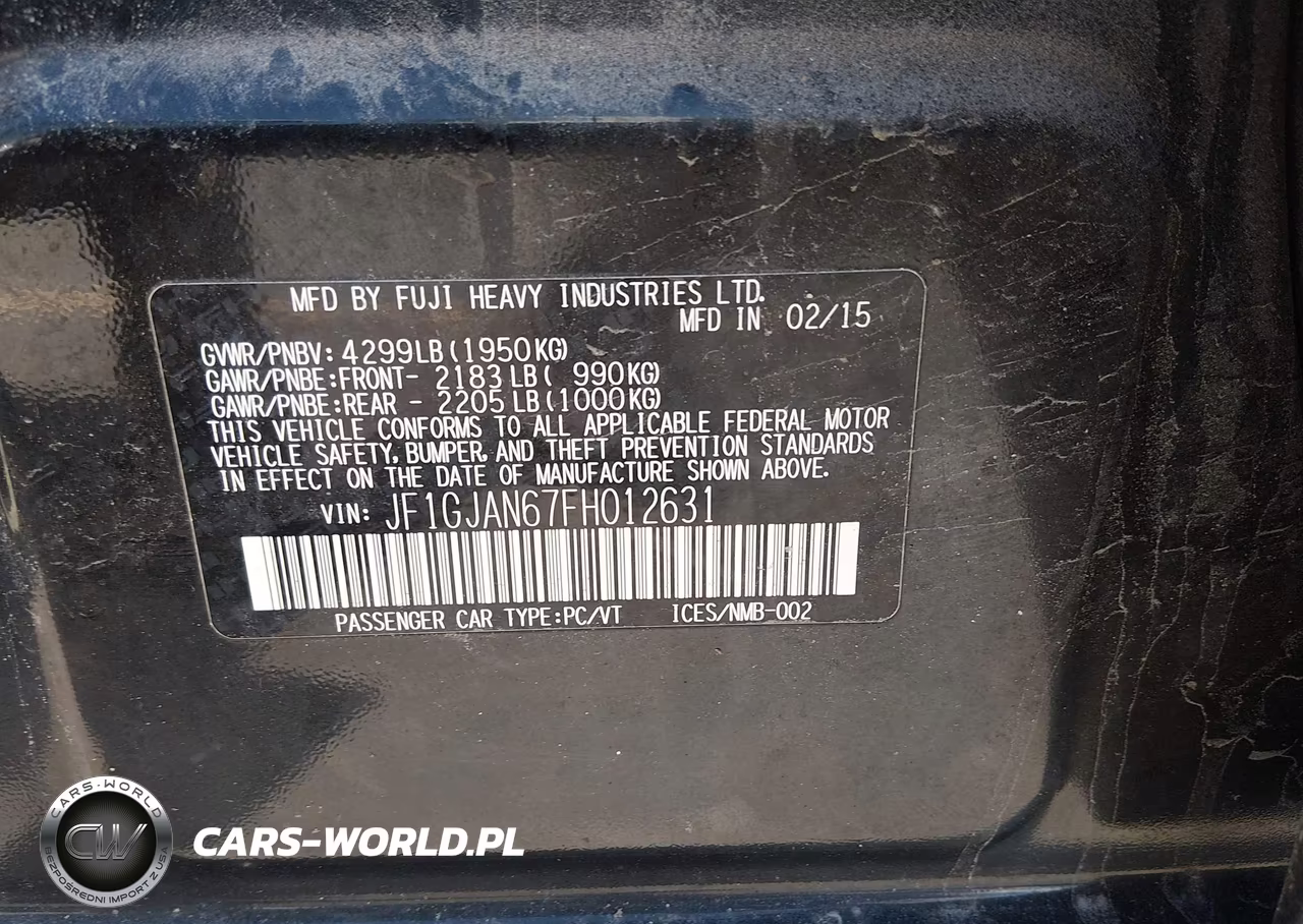 2015 Subaru Impreza 2.0I Limited VIN:JF1GJAN67FH012631 - 9