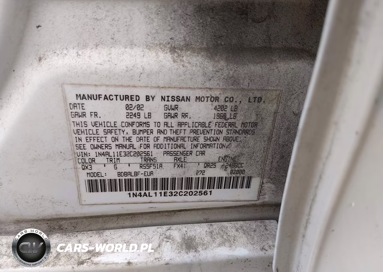 2002 Nissan Altima 2.5 Sl VIN:1N4AL11E32C202561 - 9