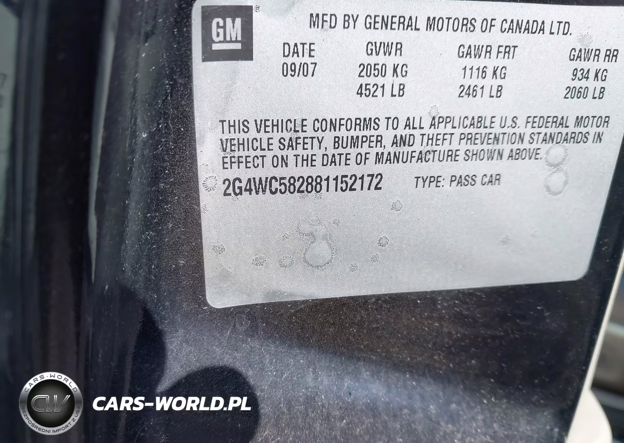 2008 Buick Lacrosse Cx VIN:2G4WC582881152172 - 9