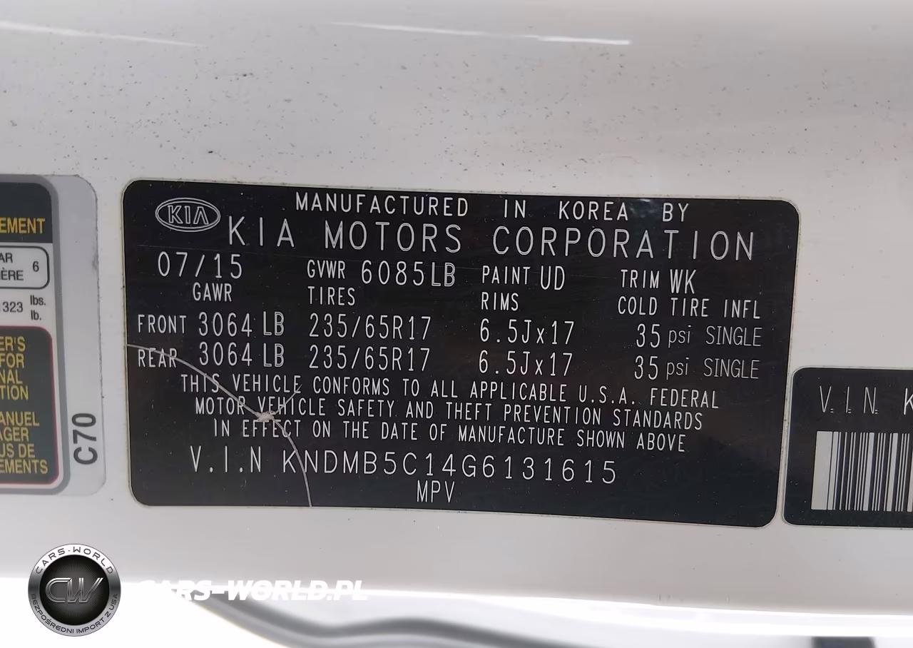 2016 Kia Sedona Lx VIN:KNDMB5C14G6131615 - 9