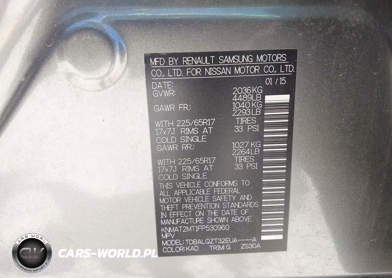 2015 Nissan Rogue Sv VIN:KNMAT2MT1FP530960 - 9