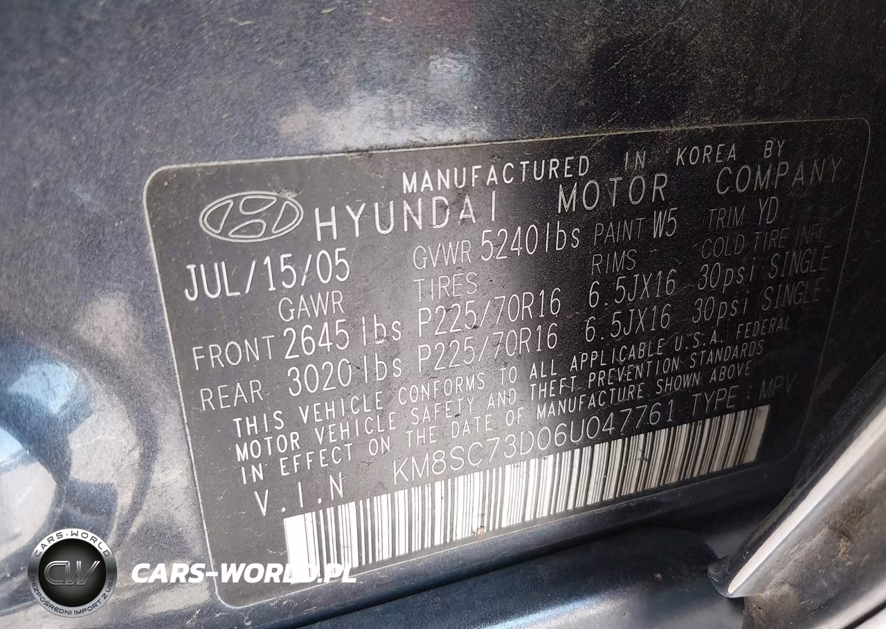 2006 Hyundai Santa Fe Gls VIN:KM8SC73D06U047761 - 9
