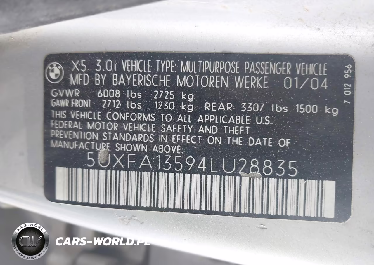 2004 BMW X5 3.0I VIN:5UXFA13594LU28835 - 9