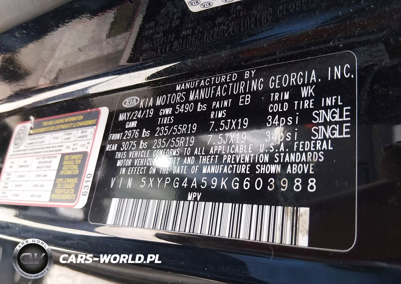 2019 Kia Sorento 3.3L S VIN:5XYPG4A59KG603988 - 9
