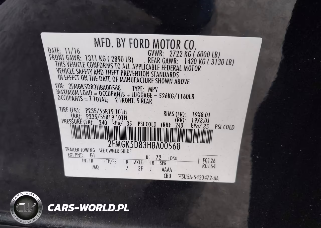 2017 Ford Flex Limited VIN:2FMGK5D83HBA00568 - 9