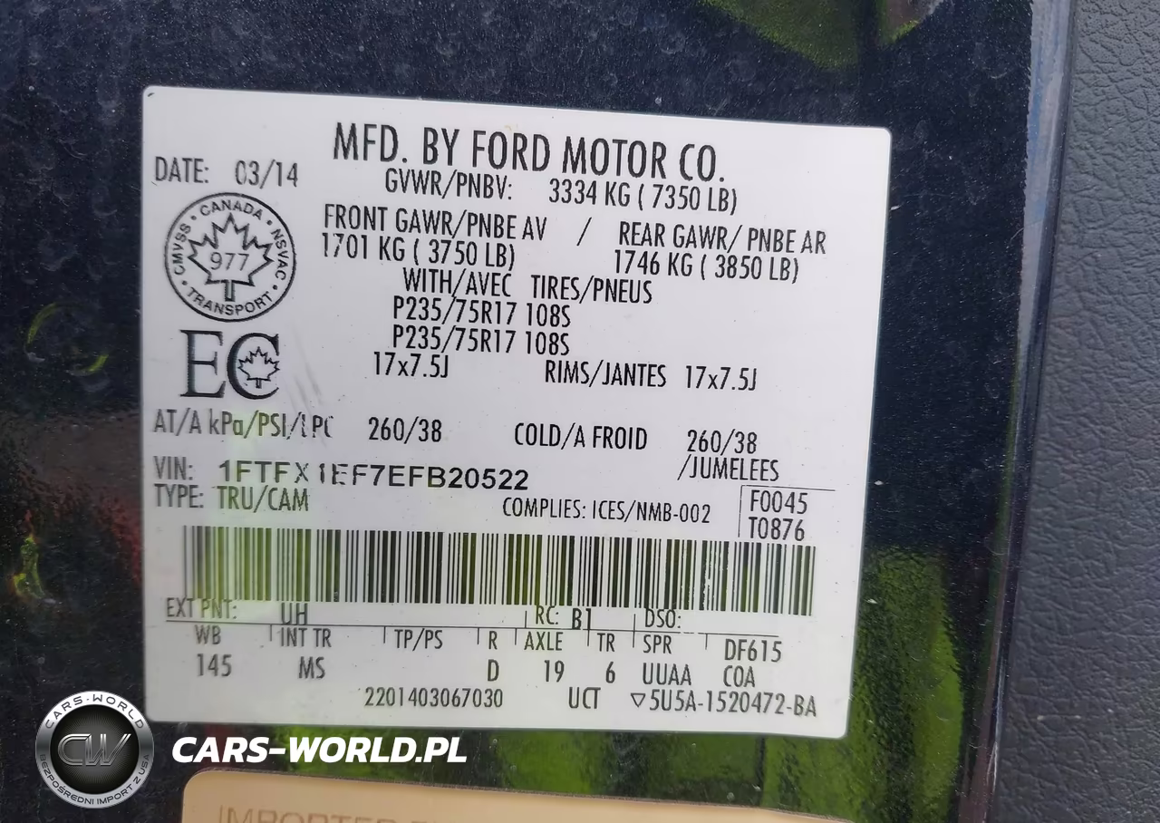 2014 Ford F-150 Xlt VIN:1FTFX1EF7EFB20522 - 9