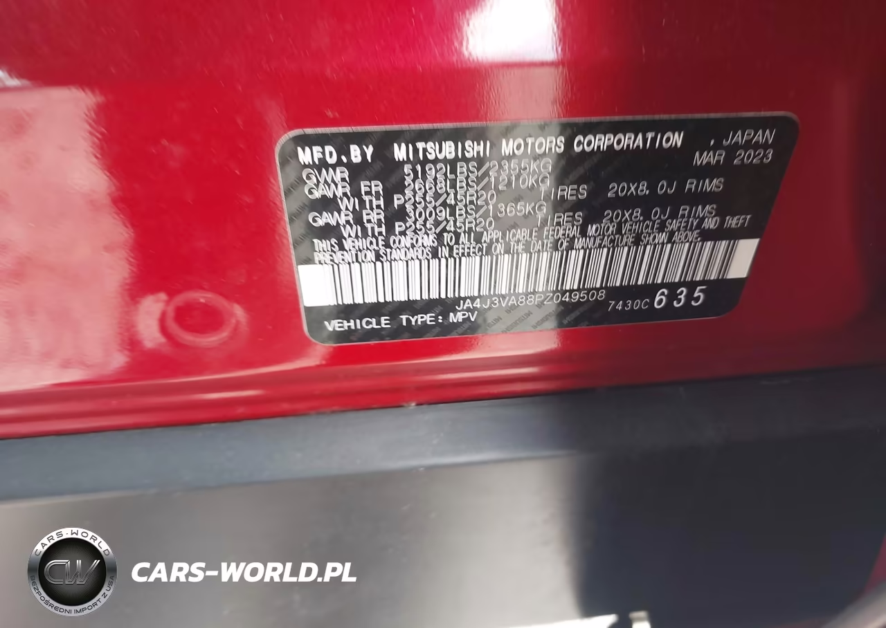 2023 Mitsubishi Outlander VIN:JA4J3VA88PZ049508 - 9