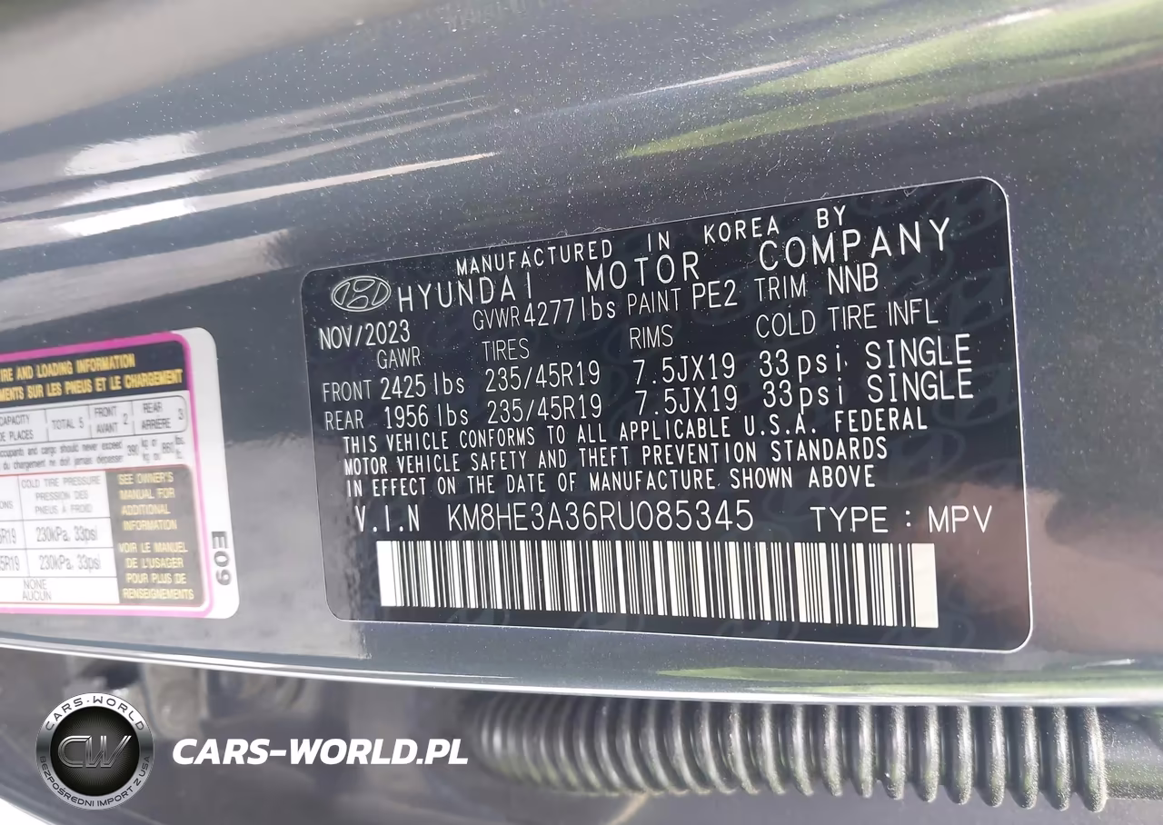 2024 Hyundai Kona Limited VIN:KM8HE3A36RU085345 - 9