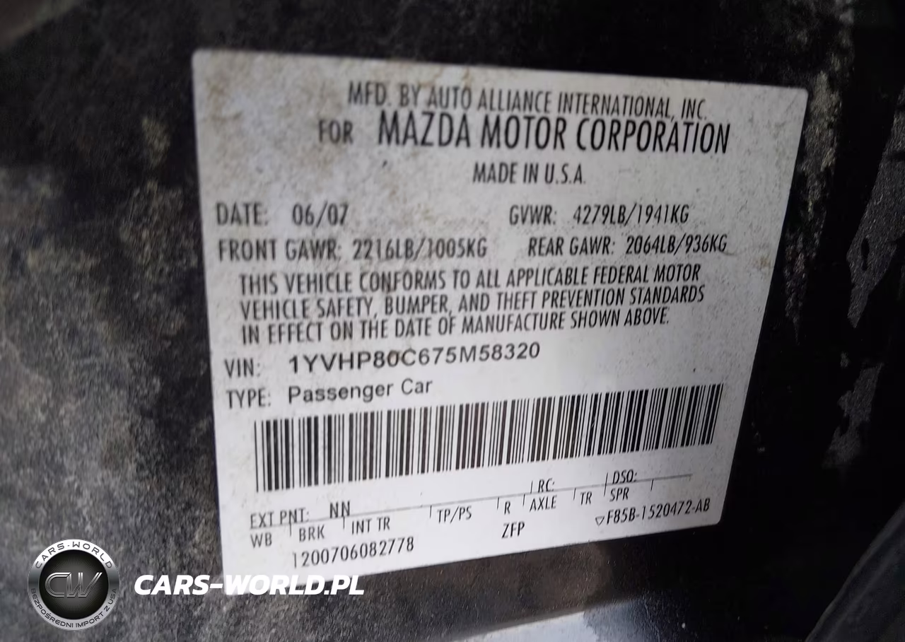 2007 Mazda Mazda6 I Sport Ve VIN:1YVHP80C675M58320 - 9