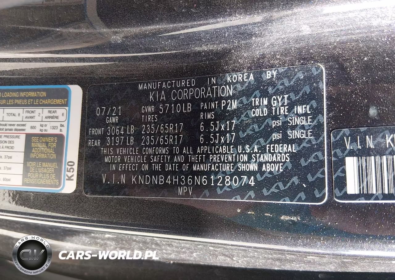 2022 Kia Carnival Mpv Lx Seat Package VIN:KNDNB4H36N6128074 - 9