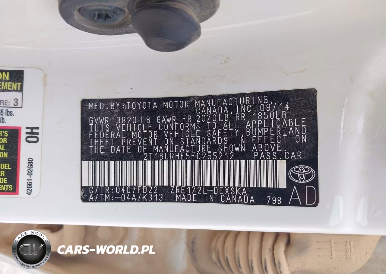 2015 Toyota Corolla S Plus VIN:2T1BURHE5FC255212 - 9