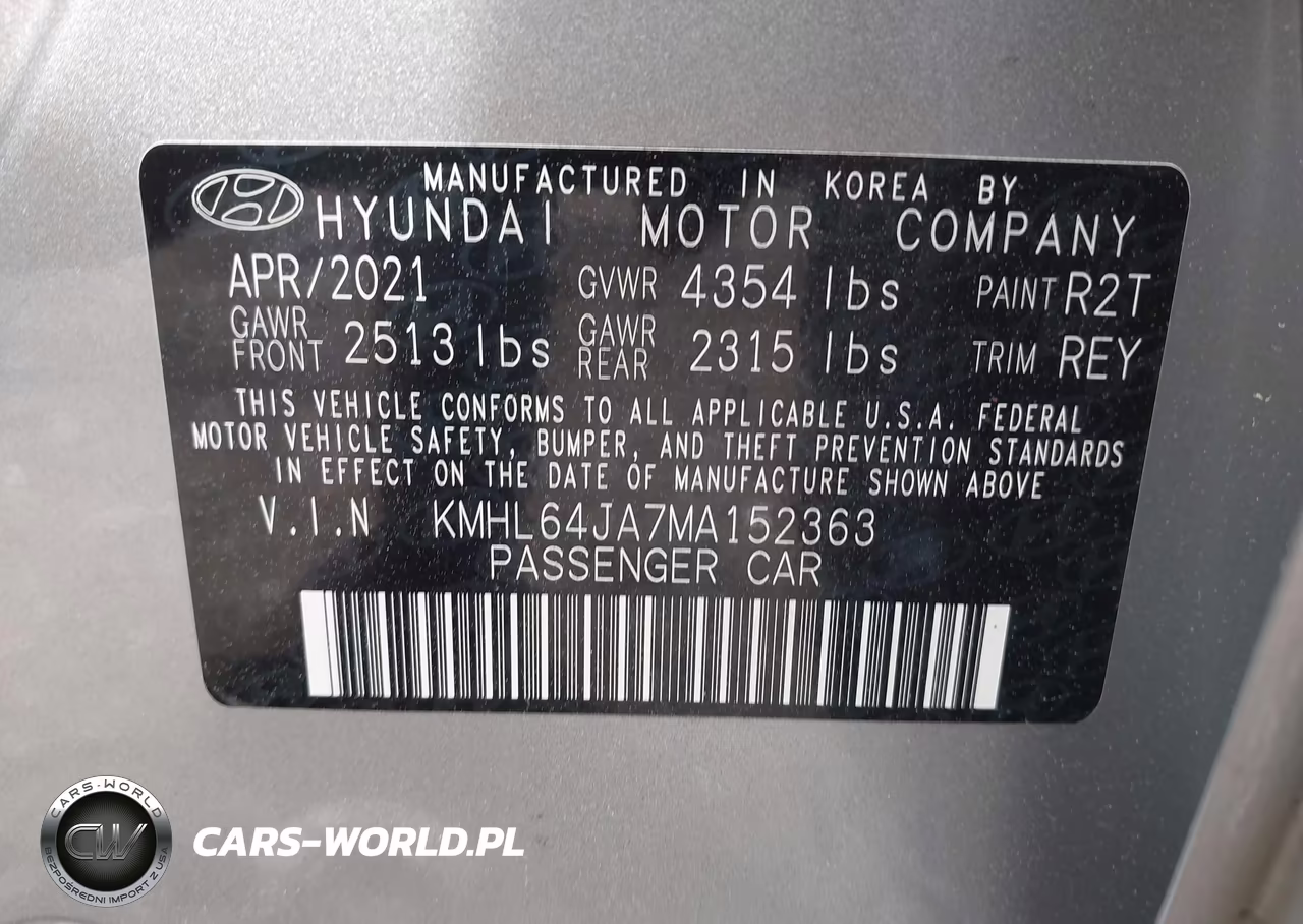 2021 Hyundai Sonata Sel VIN:KMHL64JA7MA152363 - 9