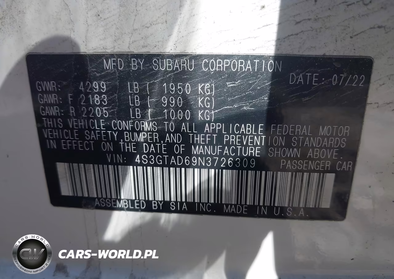 2022 Subaru Impreza Premium 5-Door VIN:4S3GTAD69N3726309 - 9