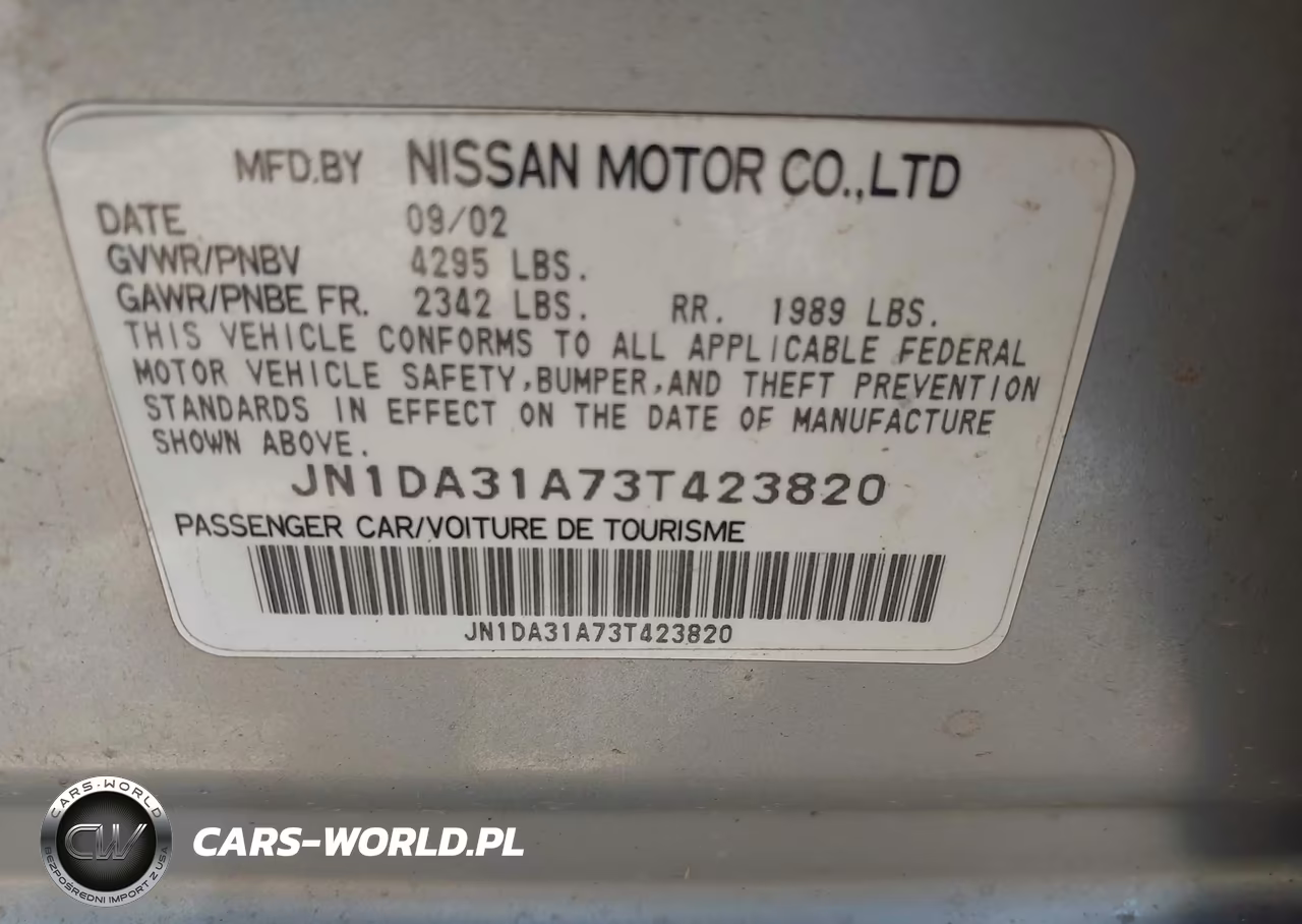 2003 Nissan Maxima Se VIN:JN1DA31A73T423820 - 9