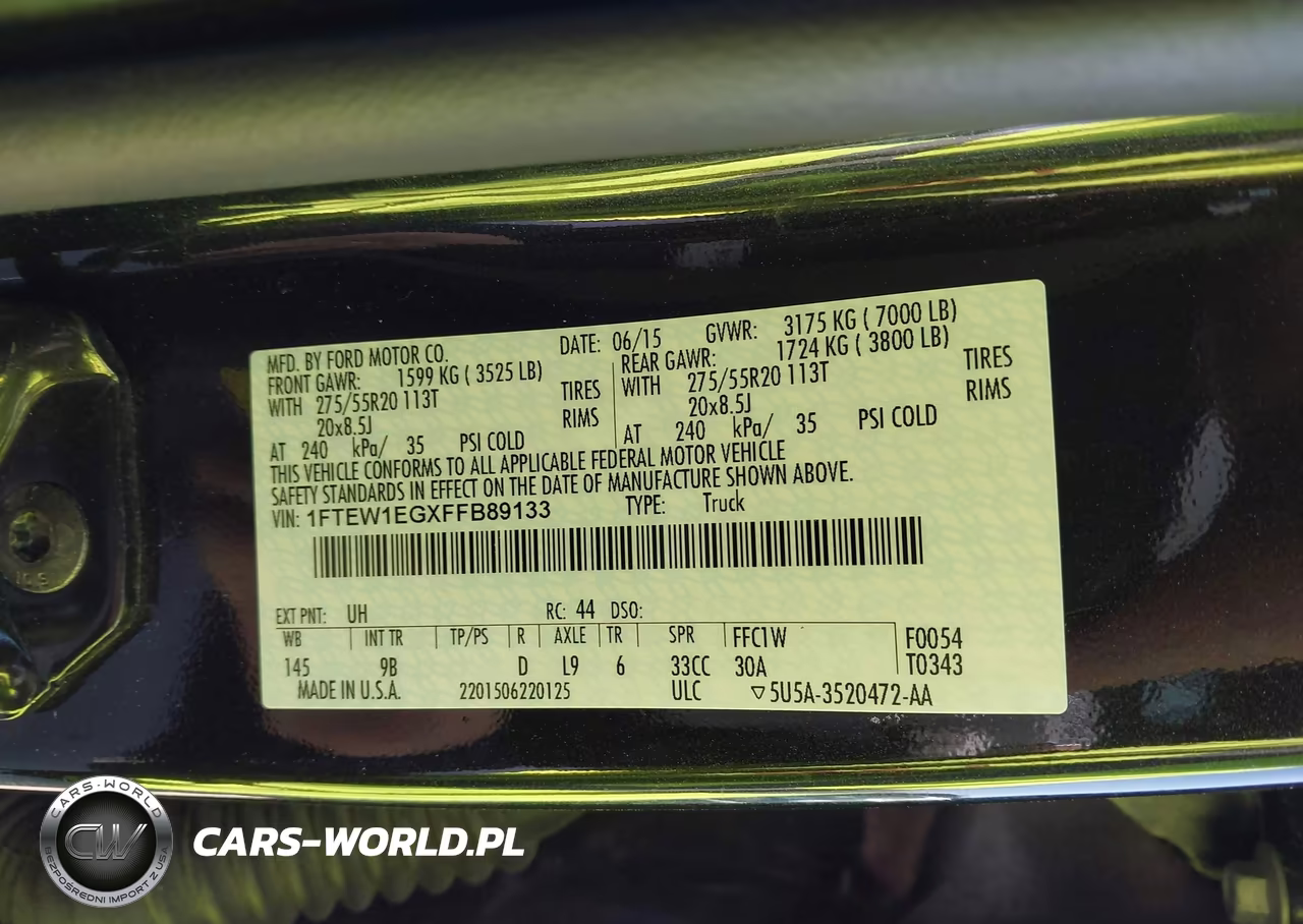 2015 Ford F-150 Platinum VIN:1FTEW1EGXFFB89133 - 9