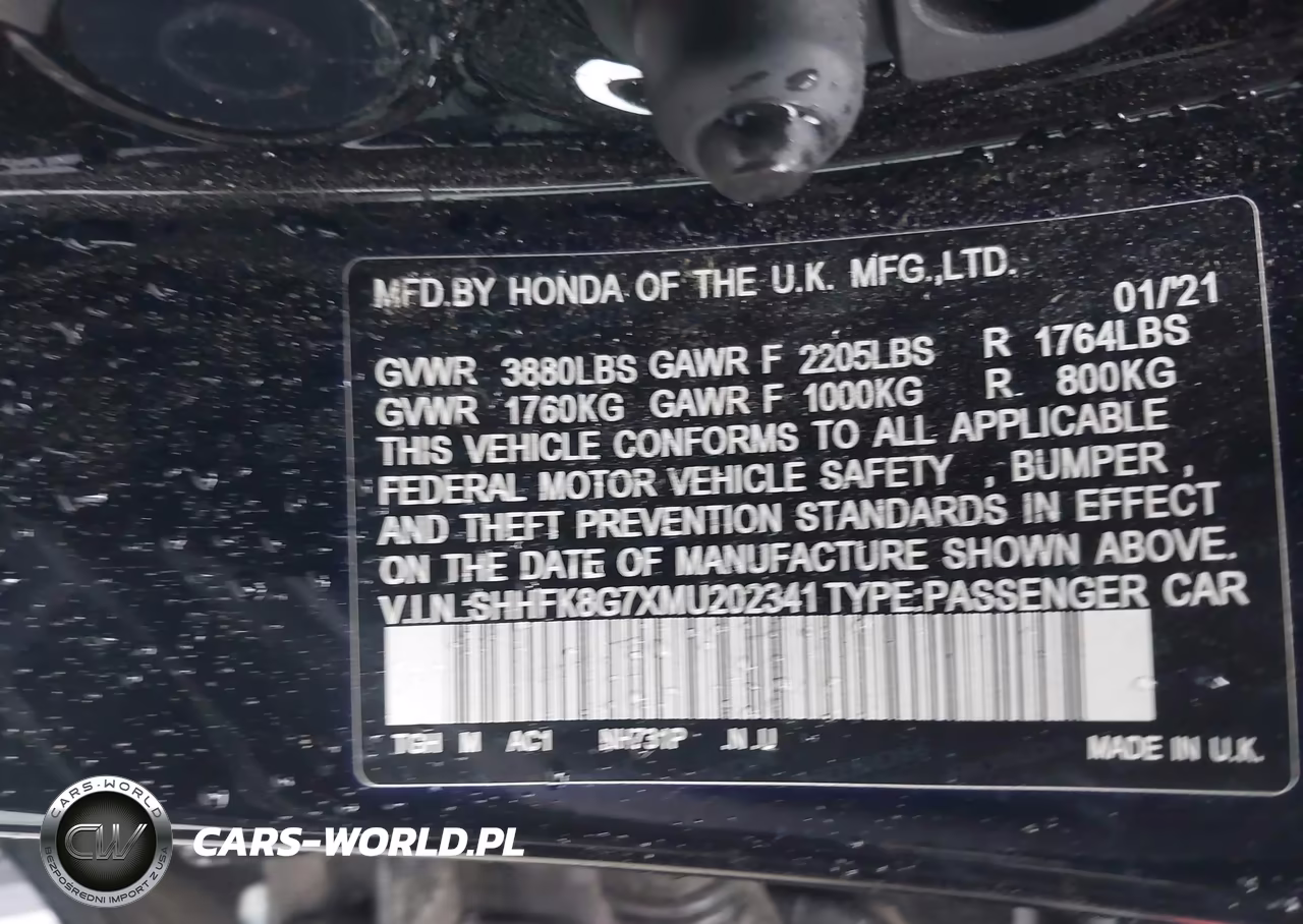 2021 Honda Civic Type R Touring VIN:SHHFK8G7XMU202341 - 9