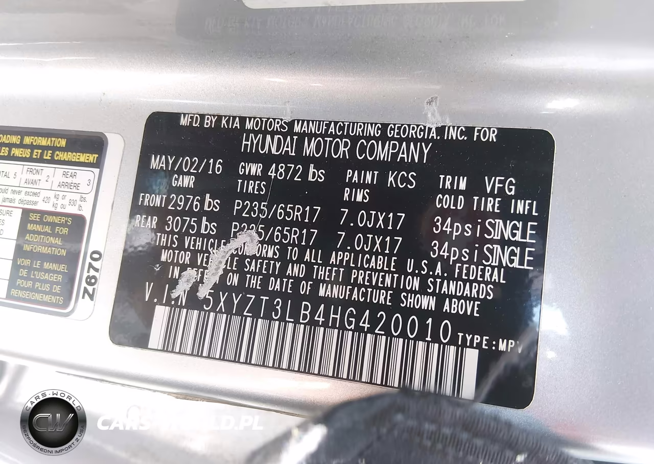 2017 Hyundai Santa Fe Sport 2.4L VIN:5XYZT3LB4HG420010 - 9