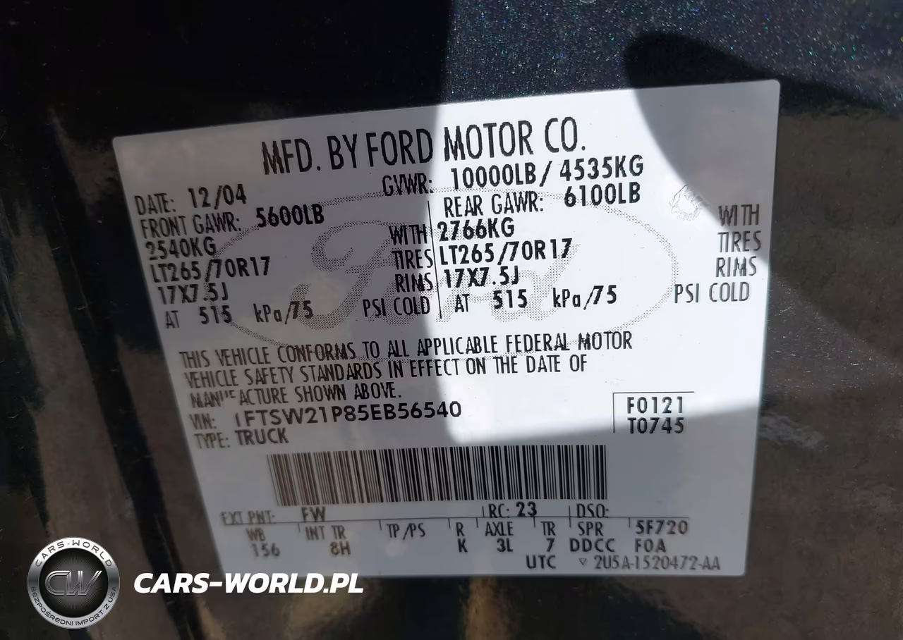 2005 Ford F-250 Lariat-Xl-Xlt VIN:1FTSW21P85EB56540 - 9