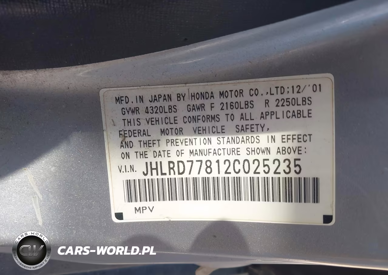 2002 Honda Cr-V Ex VIN:JHLRD77812C025235 - 9