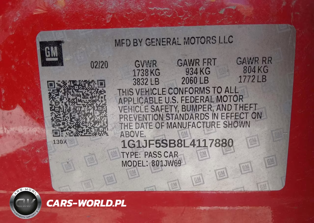 2020 Chevrolet Sonic Fwd Premier VIN:1G1JF5SB8L4117880 - 9