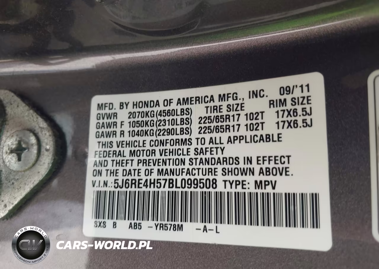 2011 Honda Cr-V Ex VIN:5J6RE4H57BL099508 - 9