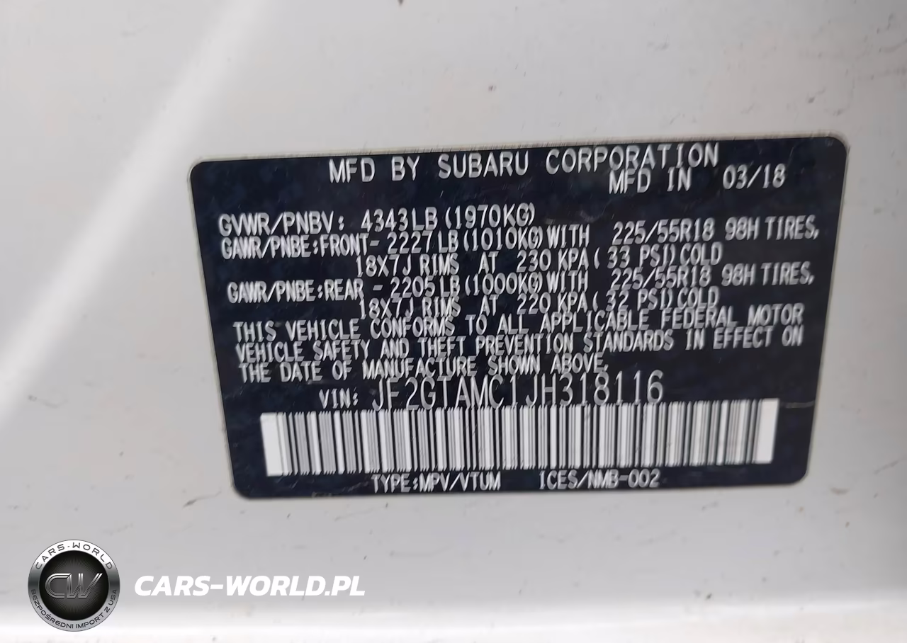 2018 Subaru Crosstrek 2.0I Limited VIN:JF2GTAMC1JH318116 - 9