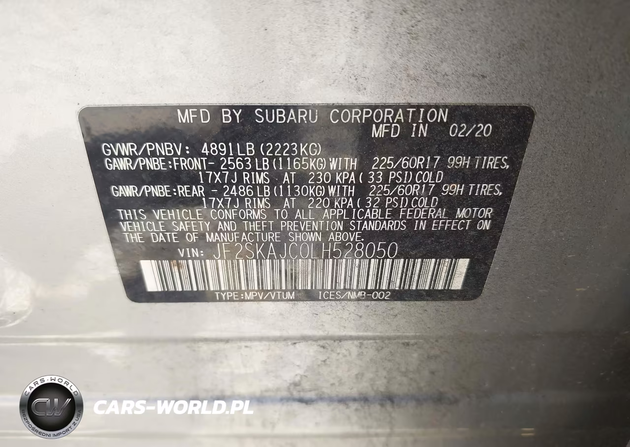 2020 Subaru Forester Premium VIN:JF2SKAJC0LH528050 - 9