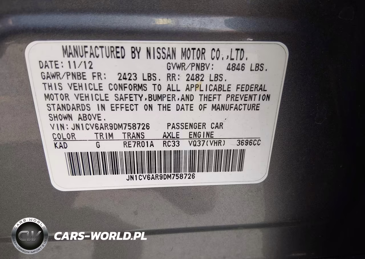 2013 INFINITI G37 VIN:JN1CV6AR9DM758726 - 9