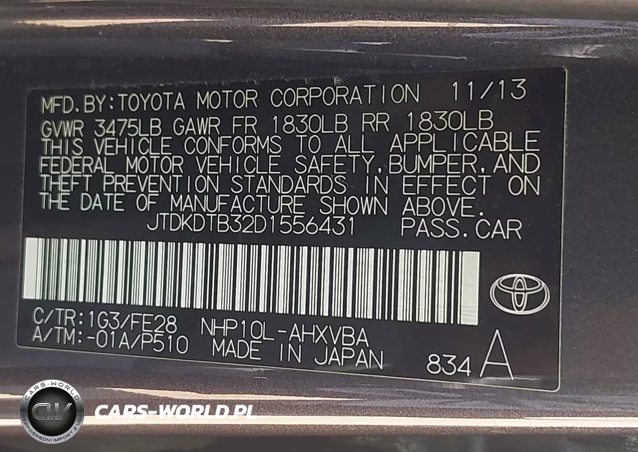 2013 Toyota Prius C One VIN:JTDKDTB32D1556431 - 9