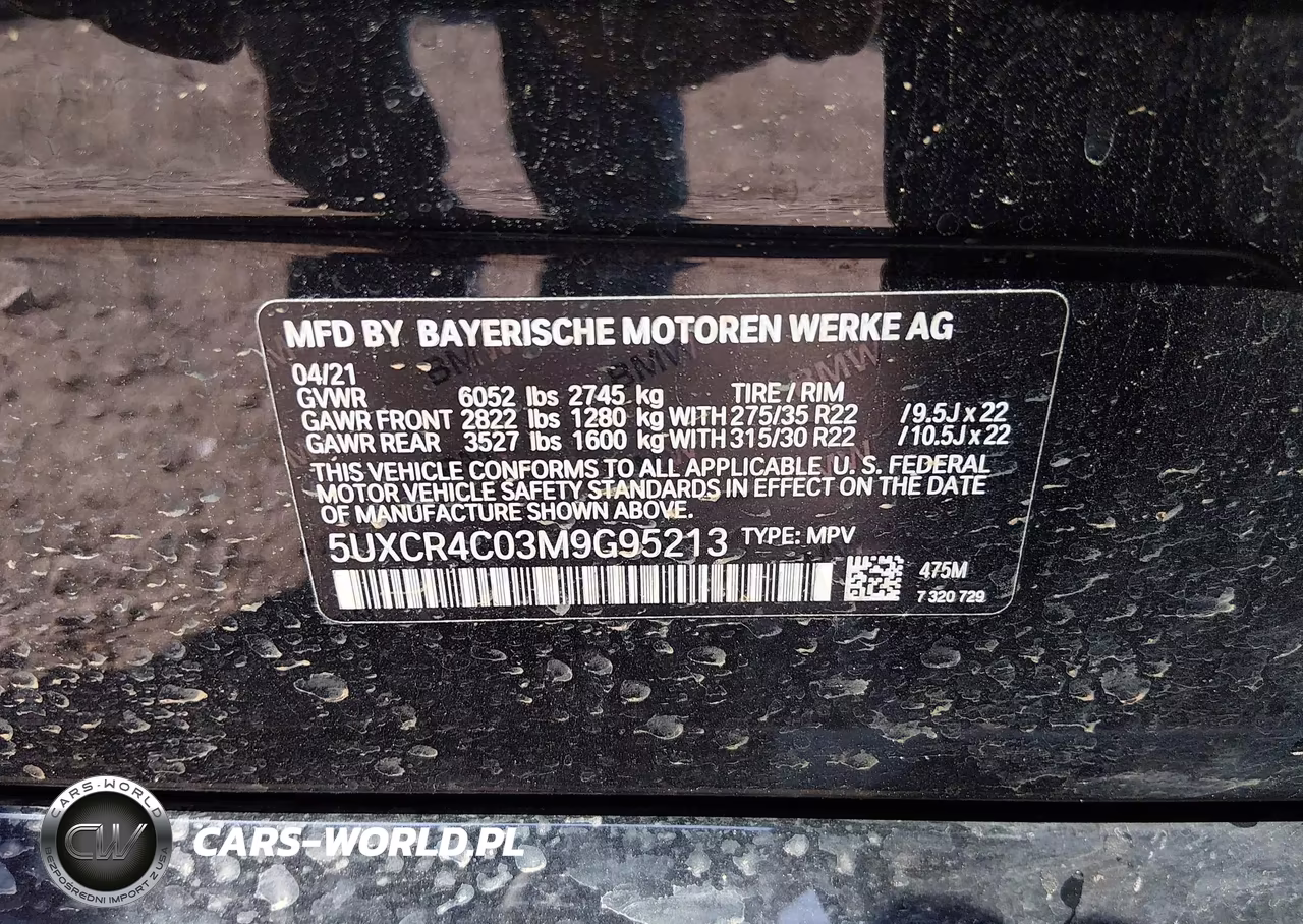2021 BMW X5 Sdrive40I VIN:5UXCR4C03M9G95213 - 9
