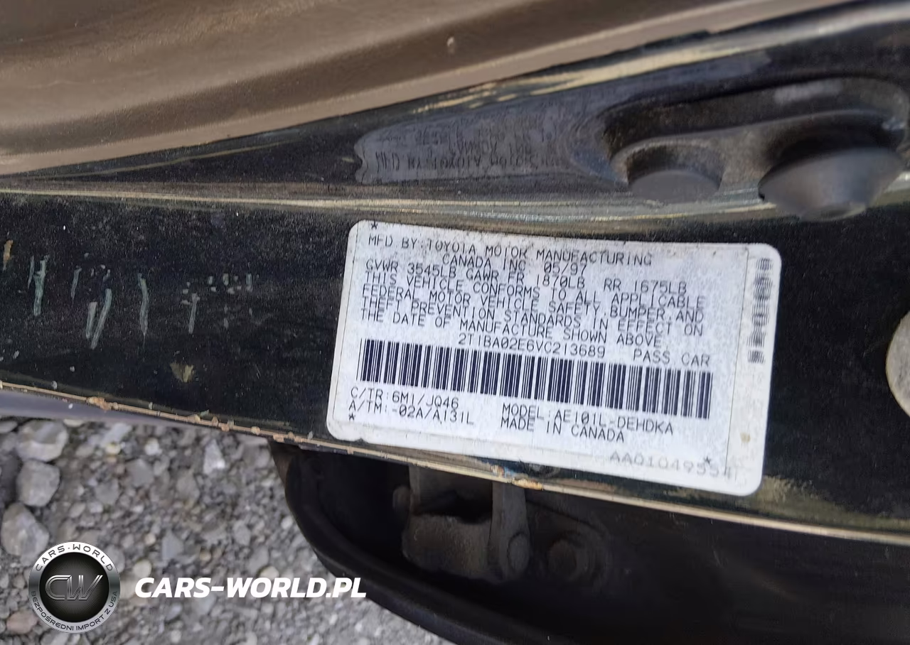 1997 Toyota Corolla Ce VIN:2T1BA02E6VC213689 - 9