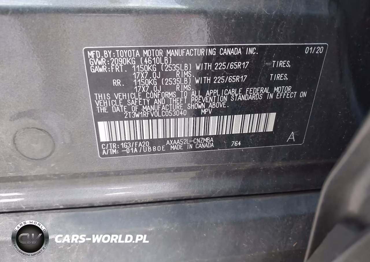 2020 Toyota Rav4 Xle VIN:2T3W1RFV0LC053040 - 9