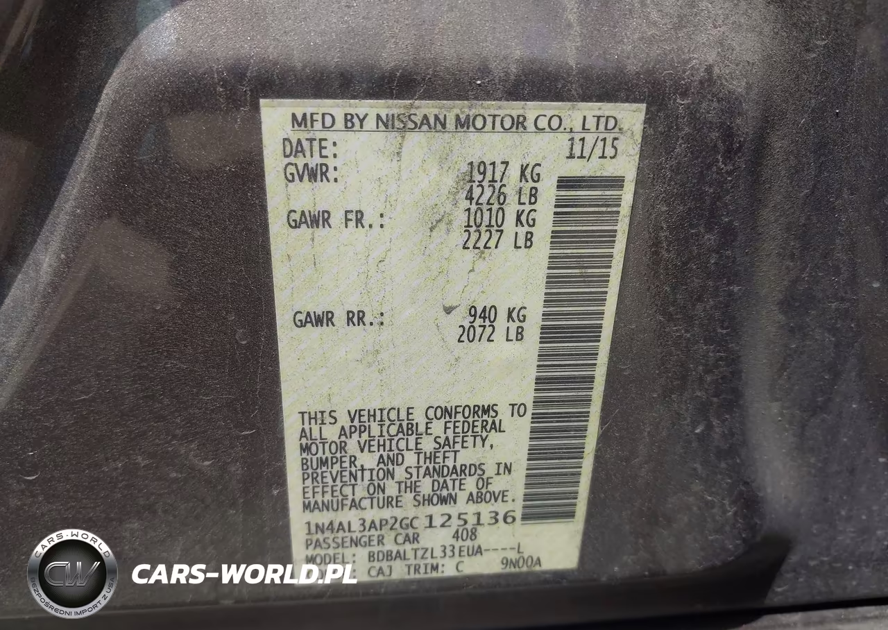2016 Nissan Altima 2.5 Sl VIN:1N4AL3AP2GC125136 - 9
