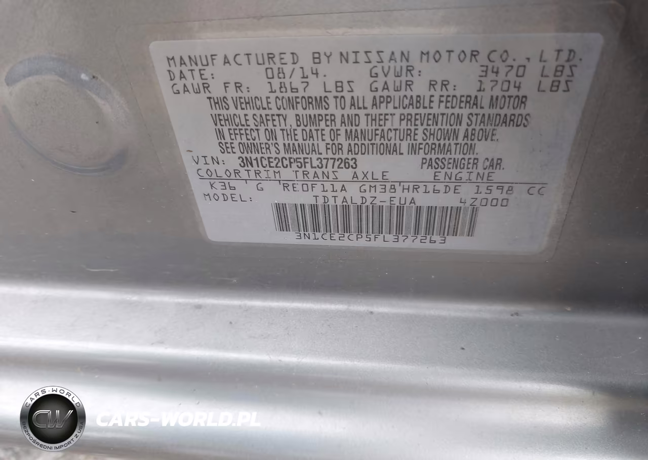 2015 Nissan Versa Note S (Sr)-S Plus-Sl-Sr-Sv VIN:3N1CE2CP5FL377263 - 9