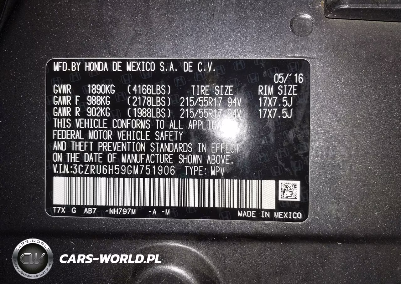 2016 Honda Hr-V Ex VIN:3CZRU6H59GM751906 - 9