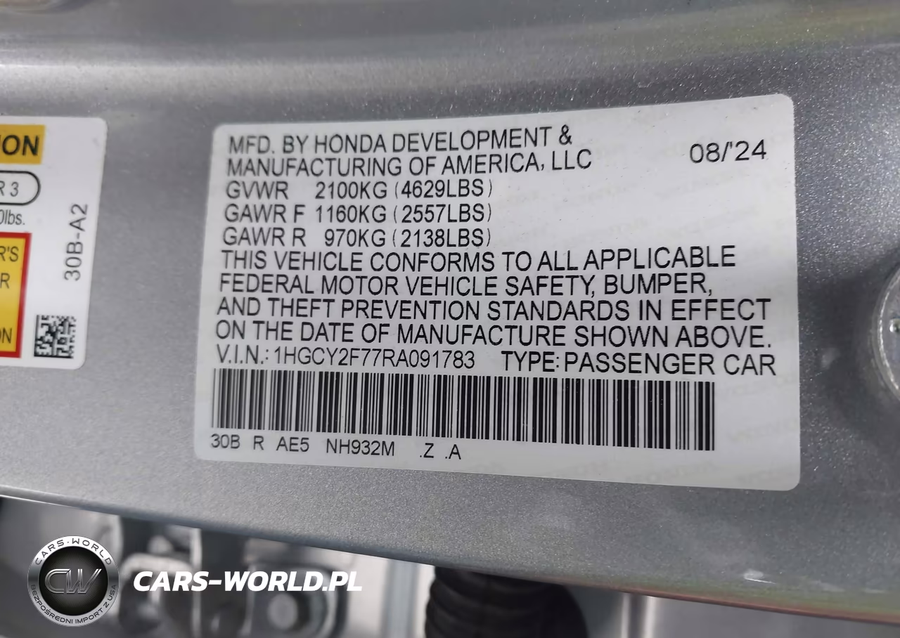 2024 Honda Accord Hybrid Sport-L VIN:1HGCY2F77RA091783 - 9