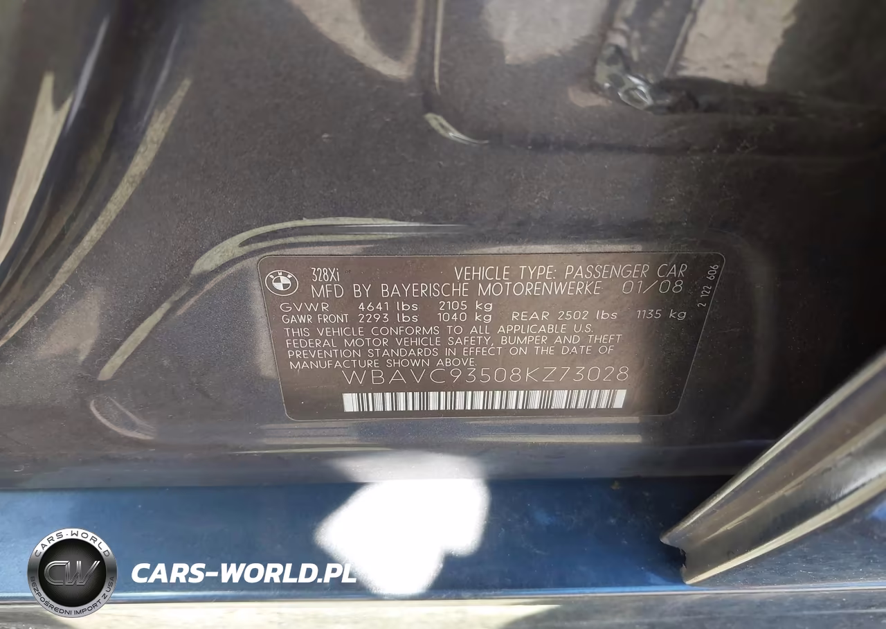 2008 BMW 328Xi VIN:WBAVC93508KZ73028 - 9