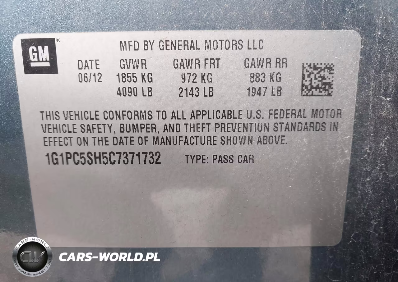 2012 Chevrolet Cruze Ls VIN:1G1PC5SH5C7371732 - 9