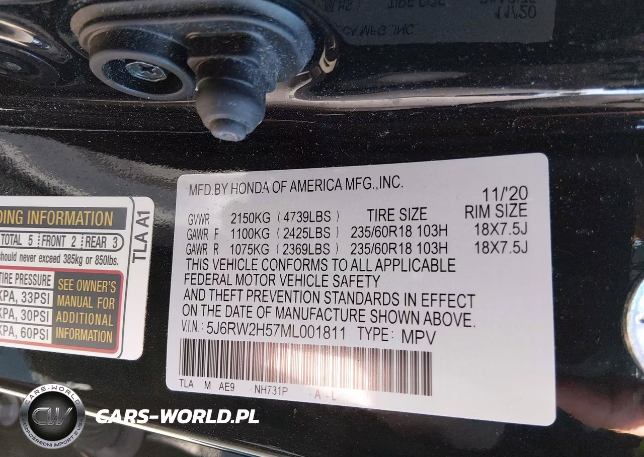 2021 Honda Cr-V Awd Ex VIN:5J6RW2H57ML001811 - 9