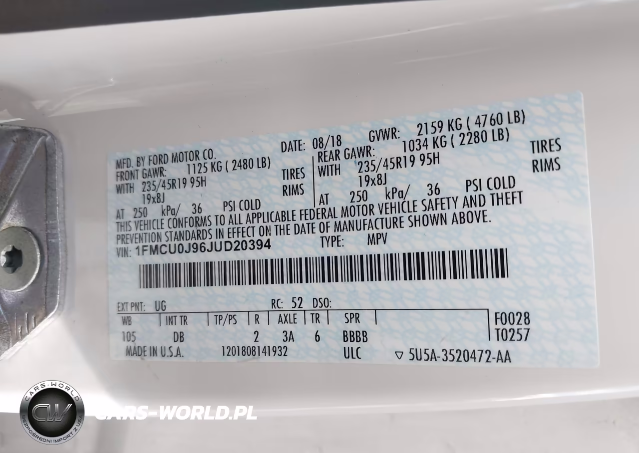 2018 Ford Escape Titanium VIN:1FMCU0J96JUD20394 - 9