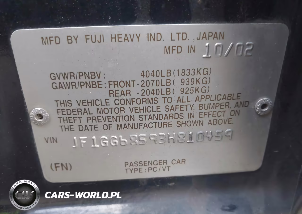 2003 Subaru Impreza Outback Sport VIN:JF1GG68593H810459 - 9