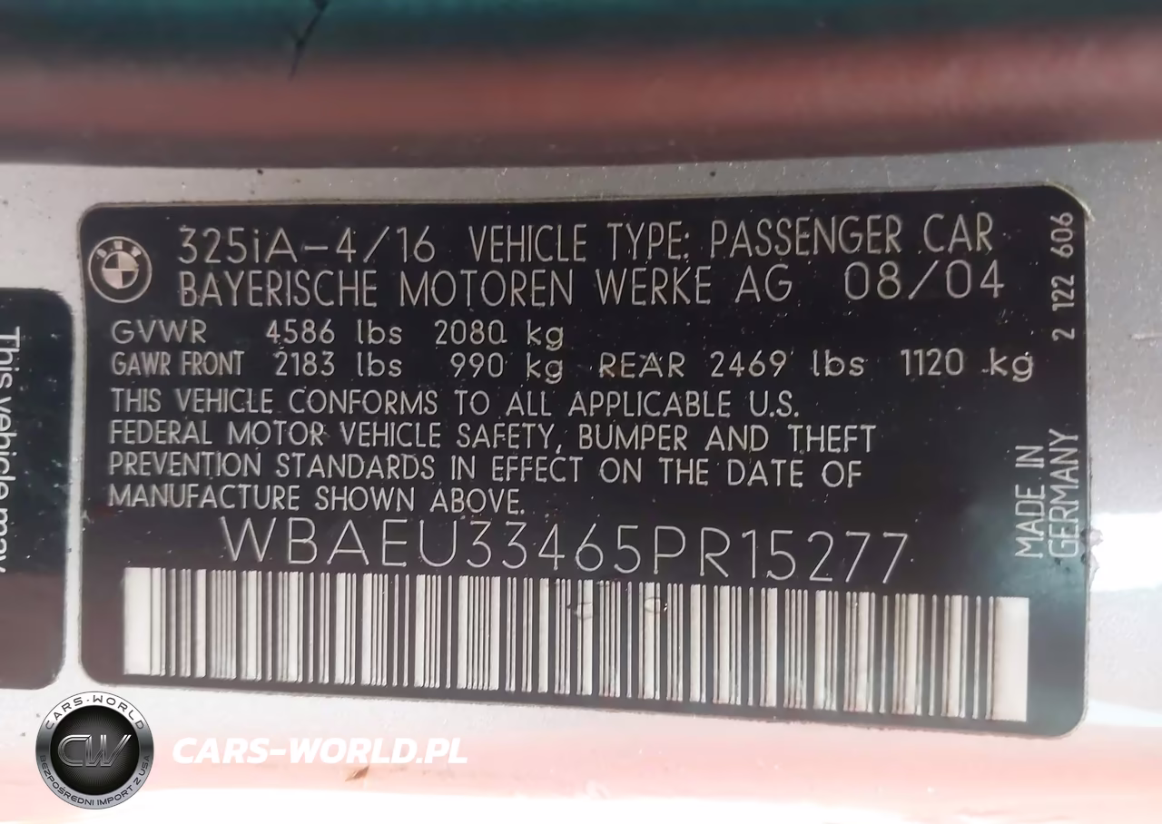 2005 BMW 325Xi VIN:WBAEU33465PR15277 - 9