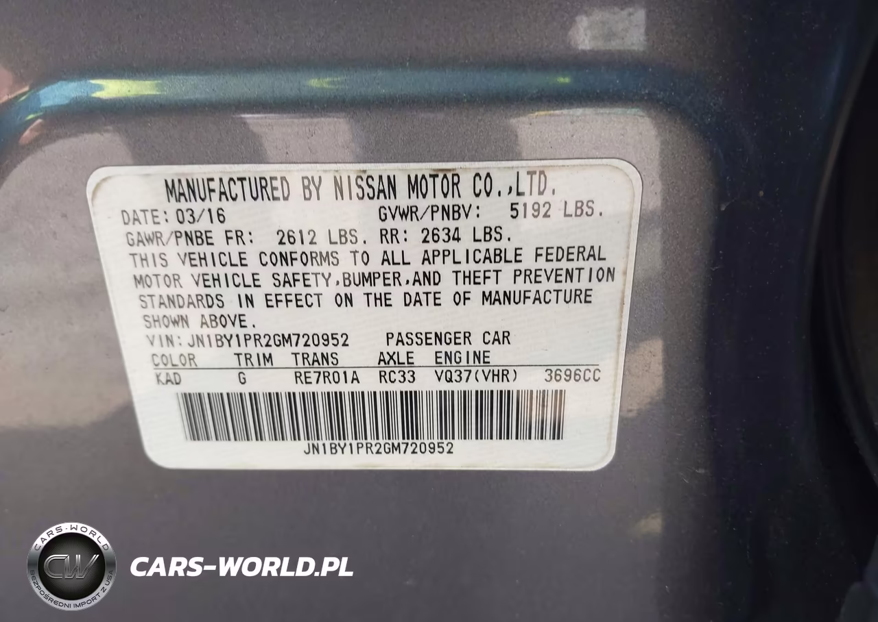 2016 Infiniti Q70L 3.7X VIN:JN1BY1PR2GM720952 - 9