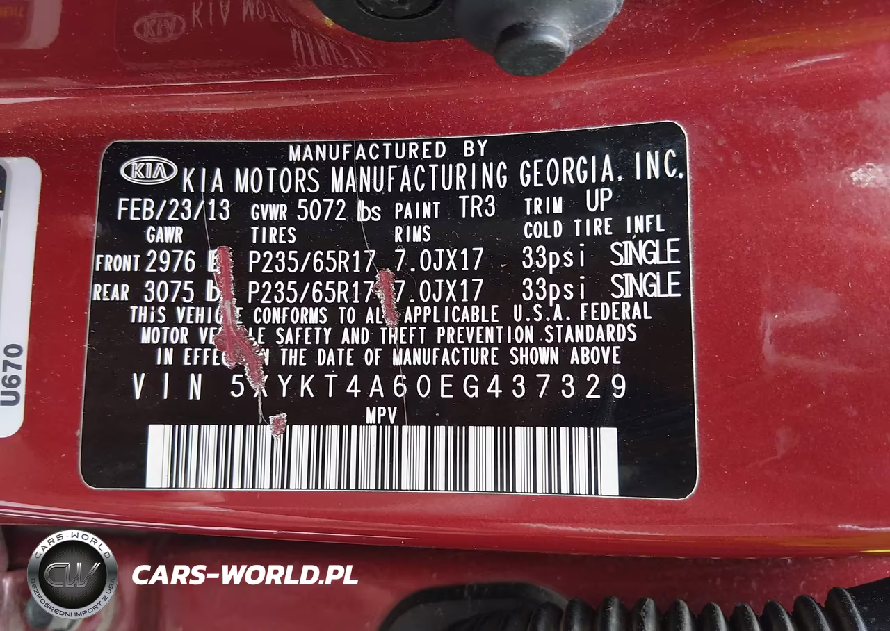 2014 Kia Sorento Lx VIN:5XYKT4A60EG437329 - 9