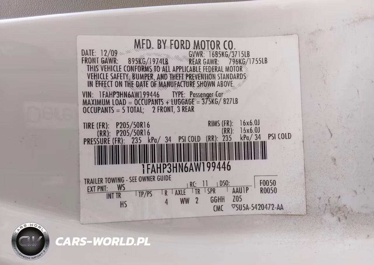 2010 Ford Focus Sel VIN:1FAHP3HN6AW199446 - 9