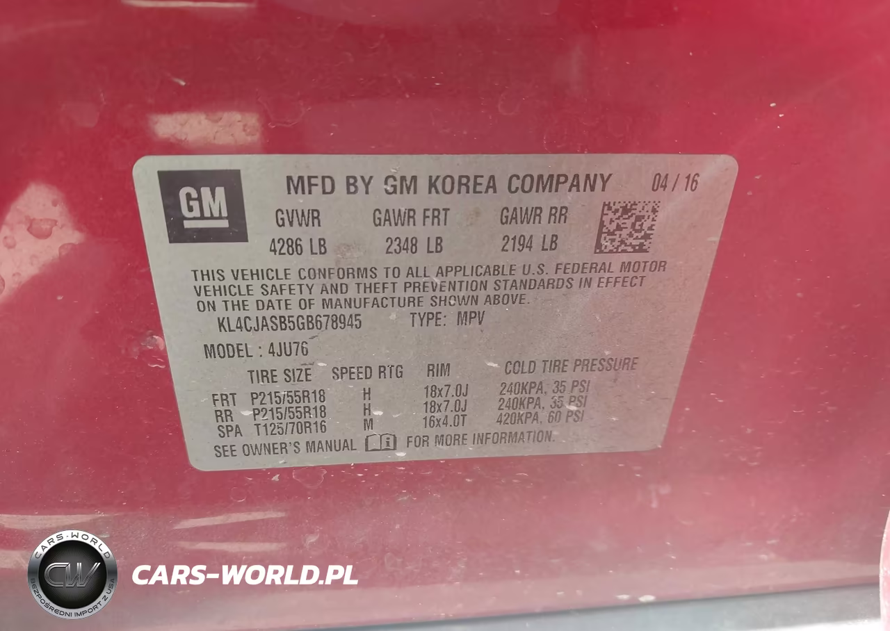 2016 Buick Encore VIN:KL4CJASB5GB678945 - 9