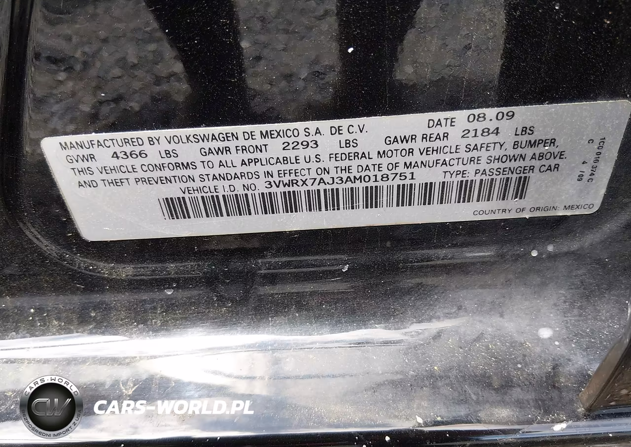 2010 Volkswagen Jetta Se VIN:3VWRX7AJ3AM018751 - 9
