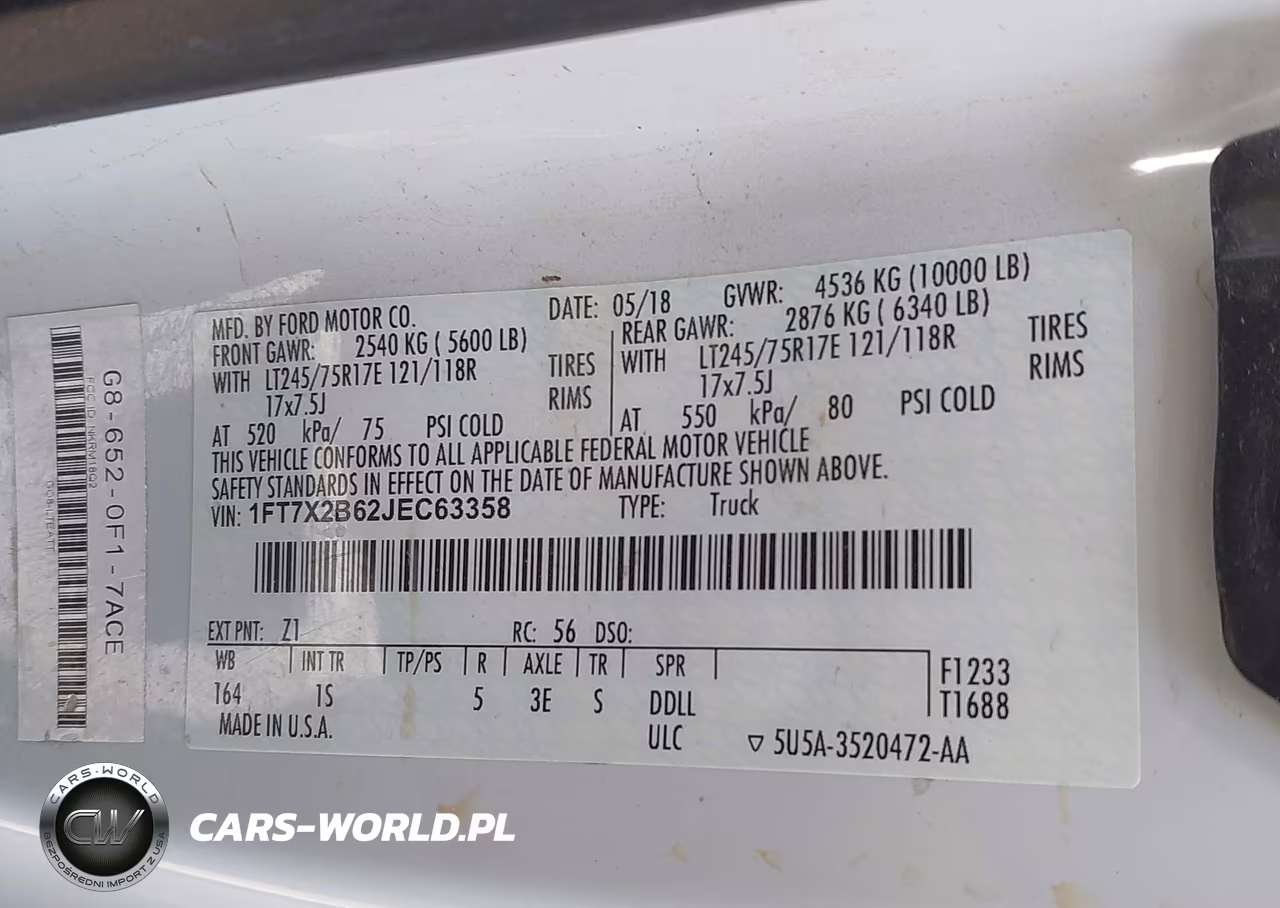 2018 Ford F-250 Xl VIN:1FT7X2B62JEC63358 - 9
