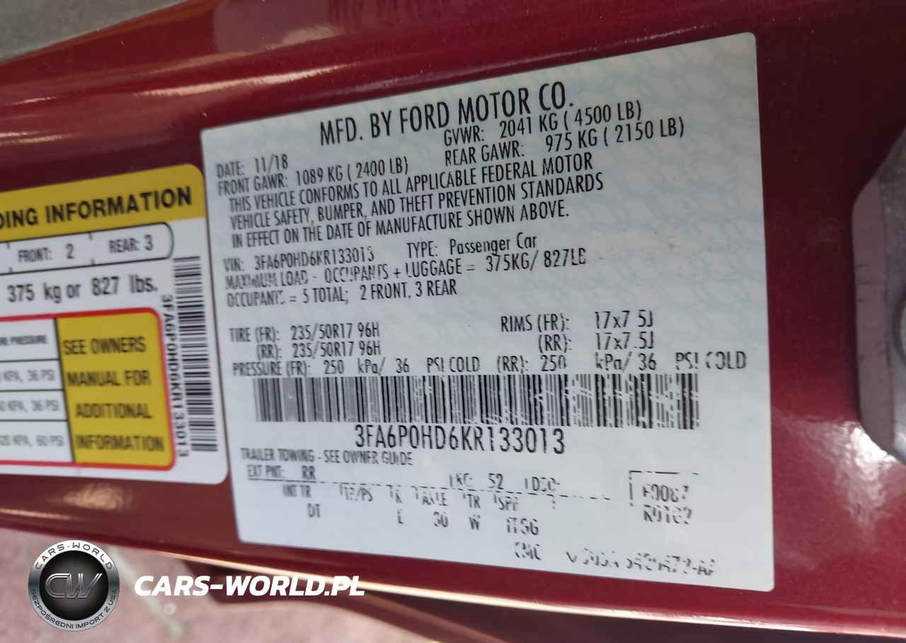 2019 Ford Fusion Se VIN:3FA6P0HD6KR133013 - 9