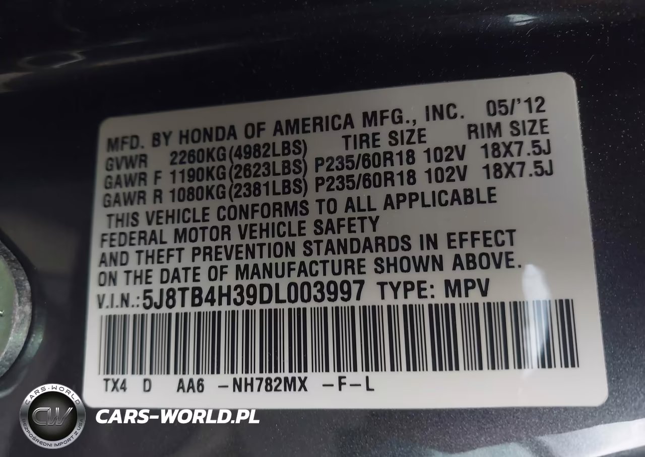 2013 Acura Rdx VIN:5J8TB4H39DL003997 - 9